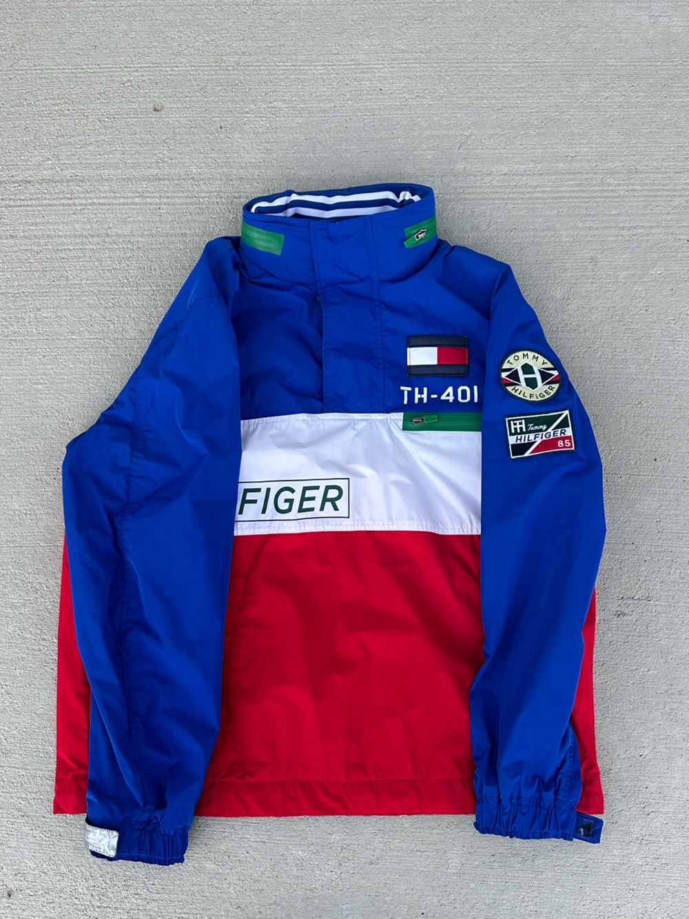 Tommy Hilfiger Mens M Colorblock Puffer Jacket - Blue/Red/White